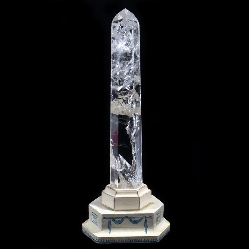 Appraisal: Quartz Crystal Obelisk The clear and occluded obelisk on Neoclassical