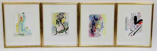 Appraisal: S K Set of Four Figurative Drawings watercolour over ink