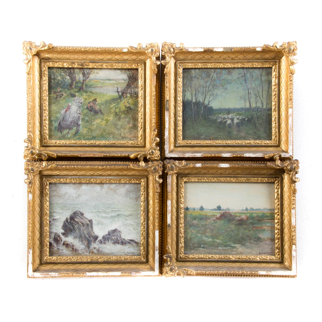 Appraisal: John C Lucas Four framed watercolor sketches John Carroll Lucas