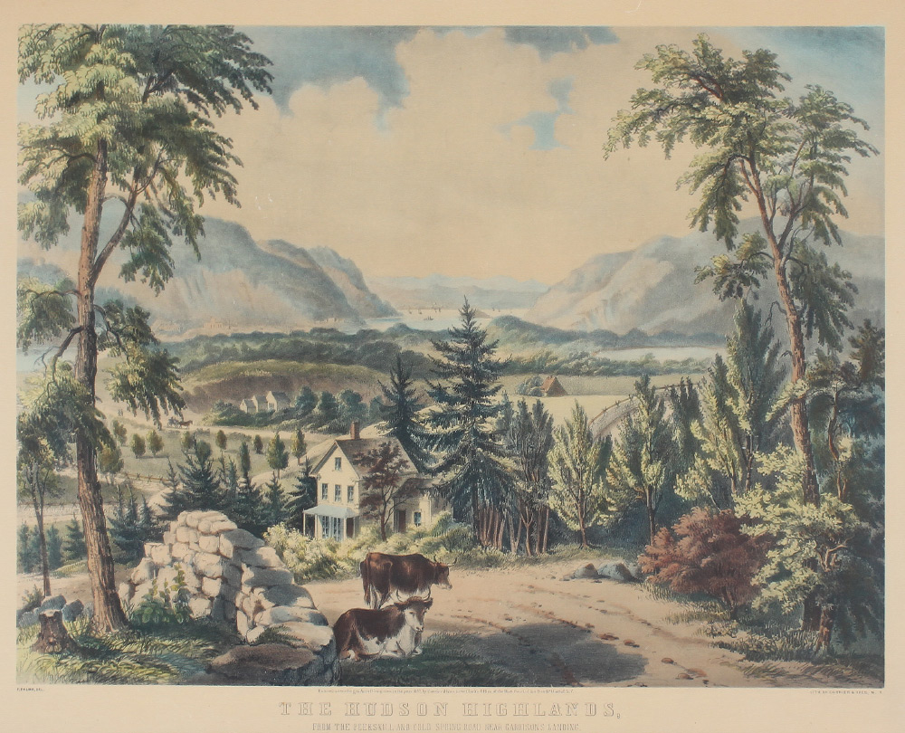 Appraisal: CURRIER AND IVES LITHOGRAPH ''THE HUDSON HIGHLANDS'' From the Peekskill