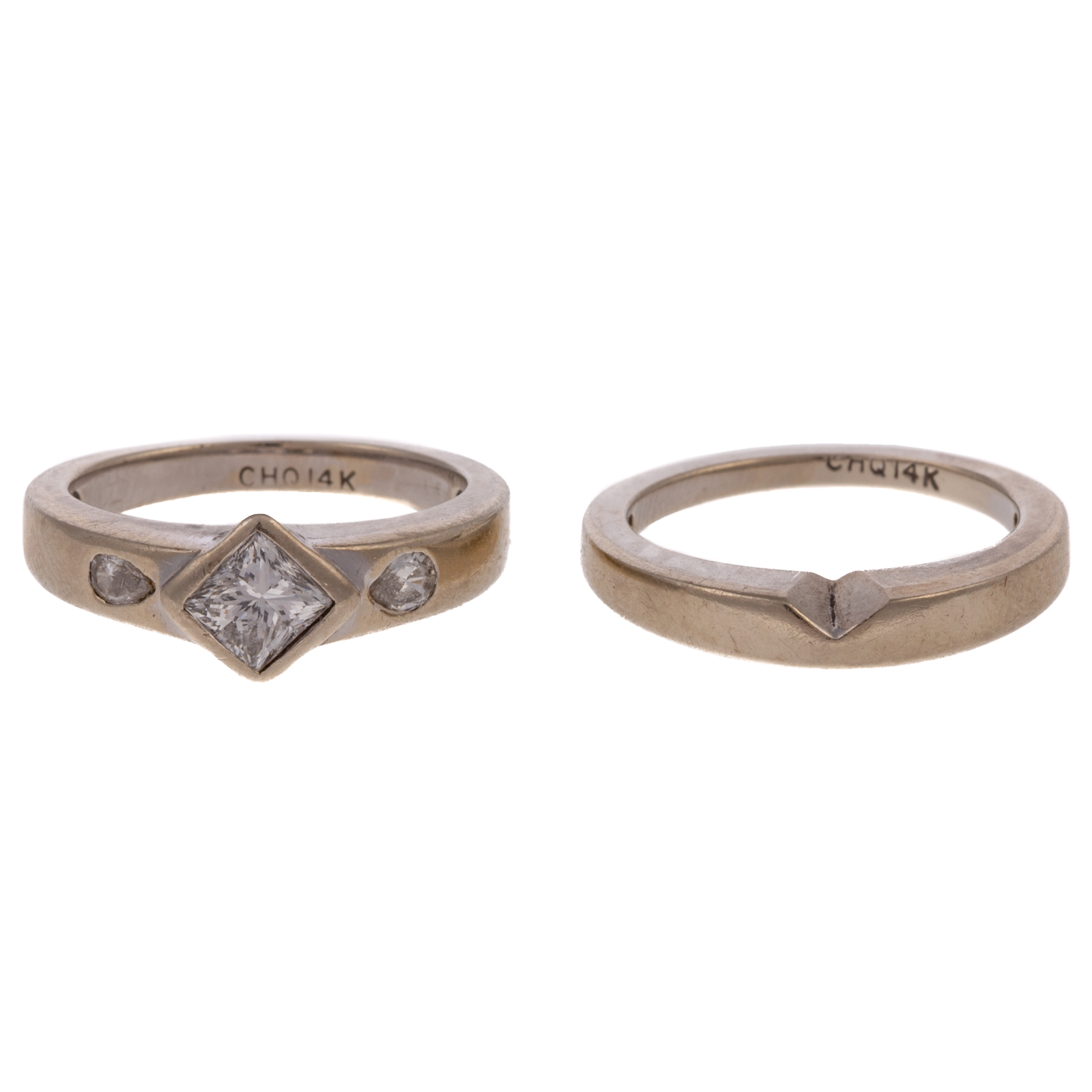 Appraisal: A CONTEMPORARY DIAMOND WEDDING SET IN K K white gold