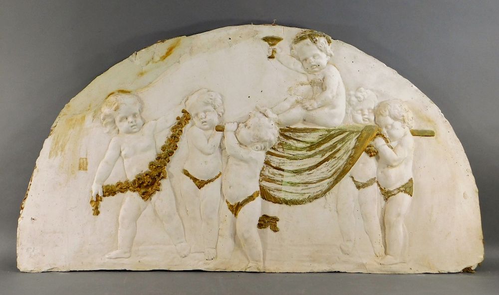 Appraisal: C Victorian Neoclassical Plaster Frieze of Putti United States th