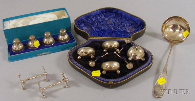 Appraisal: Group of Silver and Silver Plate Tableware a cased set