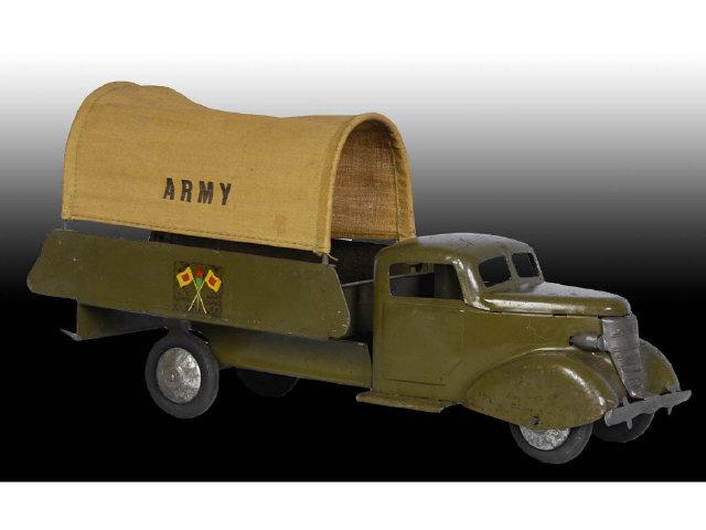 Appraisal: Pressed Steel Turner Army Truck Toy Description Original canvas and