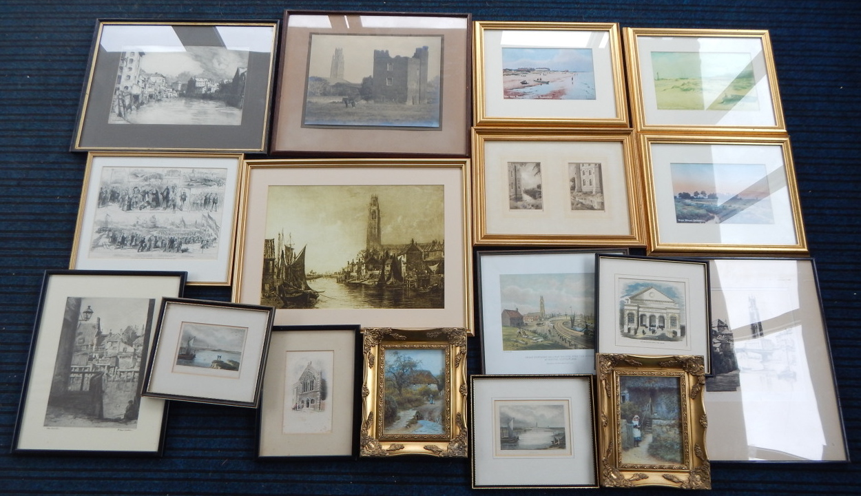 Appraisal: A large collection of Lincoln and Lincolnshire related coloured engravings