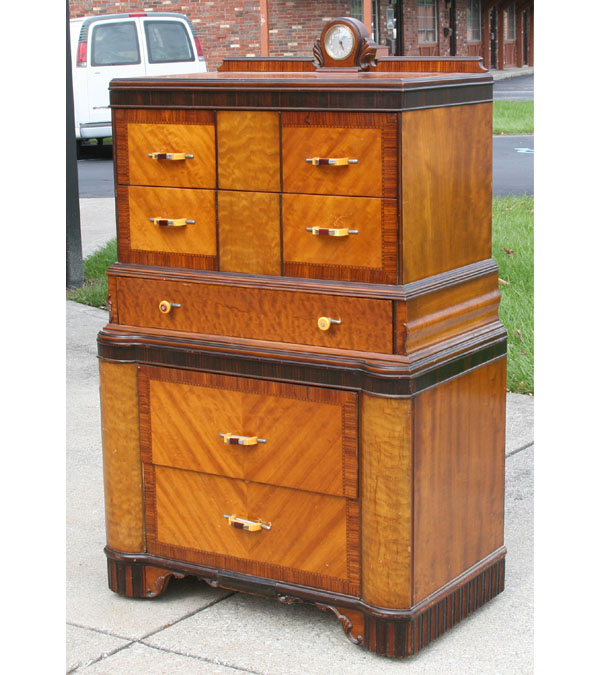 Appraisal: Art Deco American dresser c with architectural design inspired by