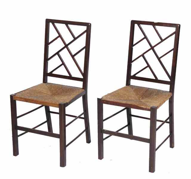 Appraisal: A PAIR OF ANTIQUE MAHOGANY SIDE CHAIRS with 'chinoiserie' splat