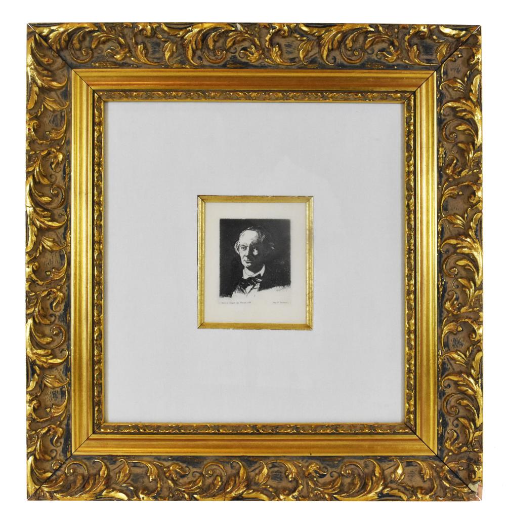 Appraisal: Portrait of Charles Baudelaire Full Face After a photograph by