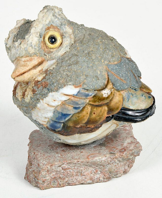 Appraisal: Tyra Lundgren Swedish - Wide Eyed Owl ceramic with textured