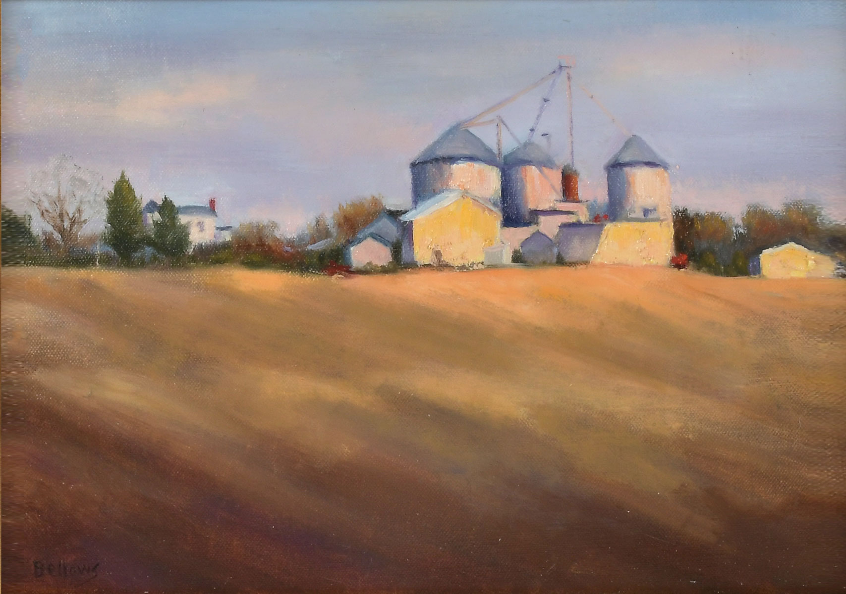 Appraisal: BELLOWS Jayne American b Country Landscape with Farm and Silos