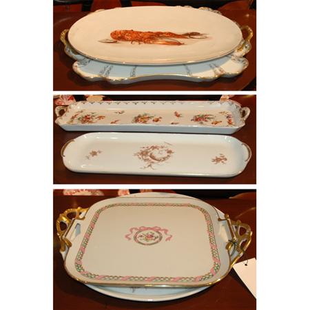 Appraisal: Group of Six Continental Porcelain Trays Estimate -