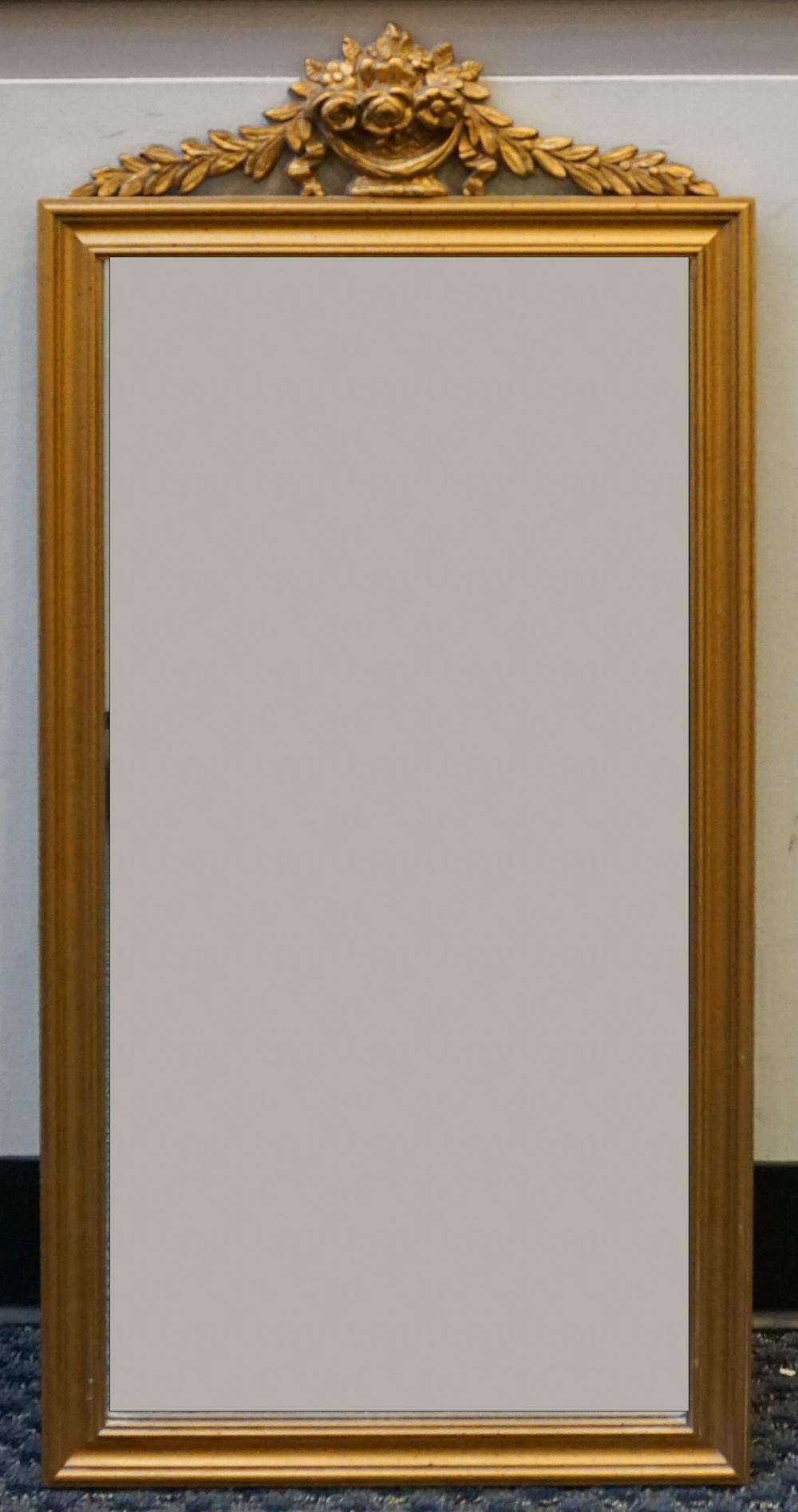 Appraisal: LOUIS XVI STYLE GILT PAINTED BEVEL GLASS MIRROR X IN