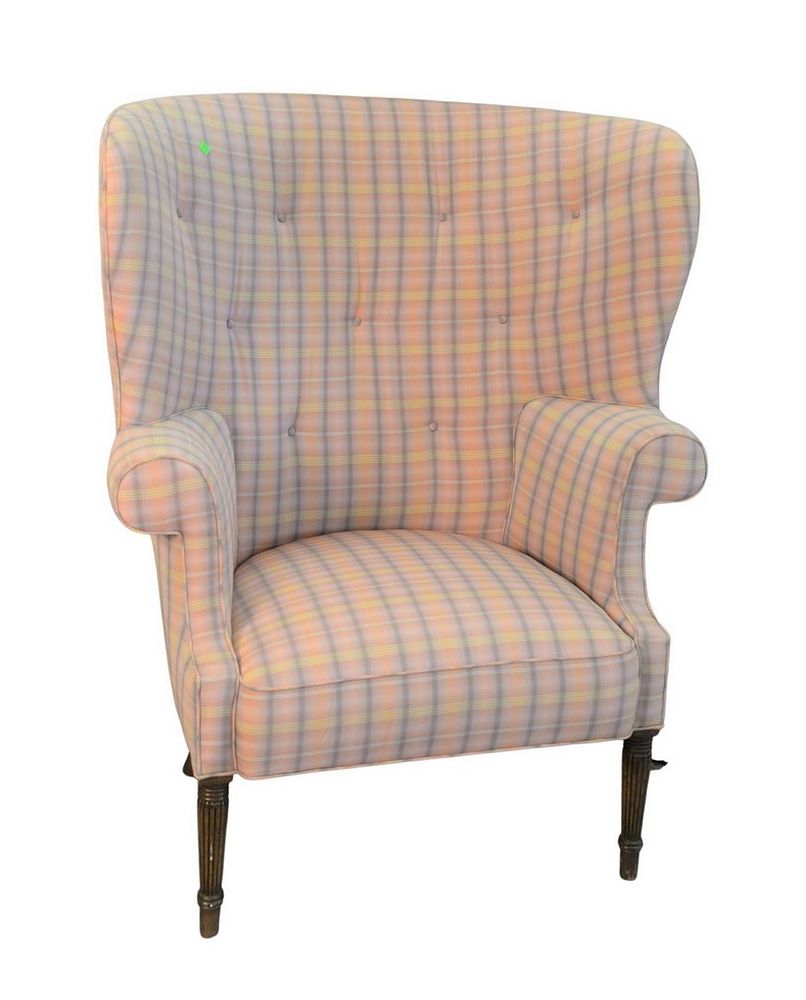 Appraisal: Barrel Back Upholstered Armchairs height inches width inches Provenance The