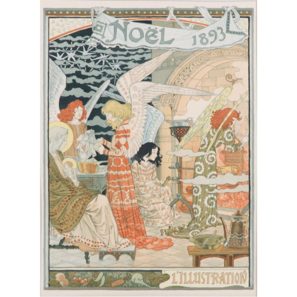 Appraisal: EUGENE GRASSET - FRENCH ART NOUVEAU NOEL L'ILLUSTRATION CHRISTMAS ANGEL