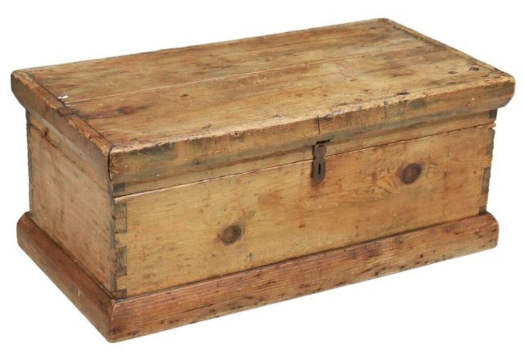 Appraisal: American pine storage chest early th c hinged lid opening