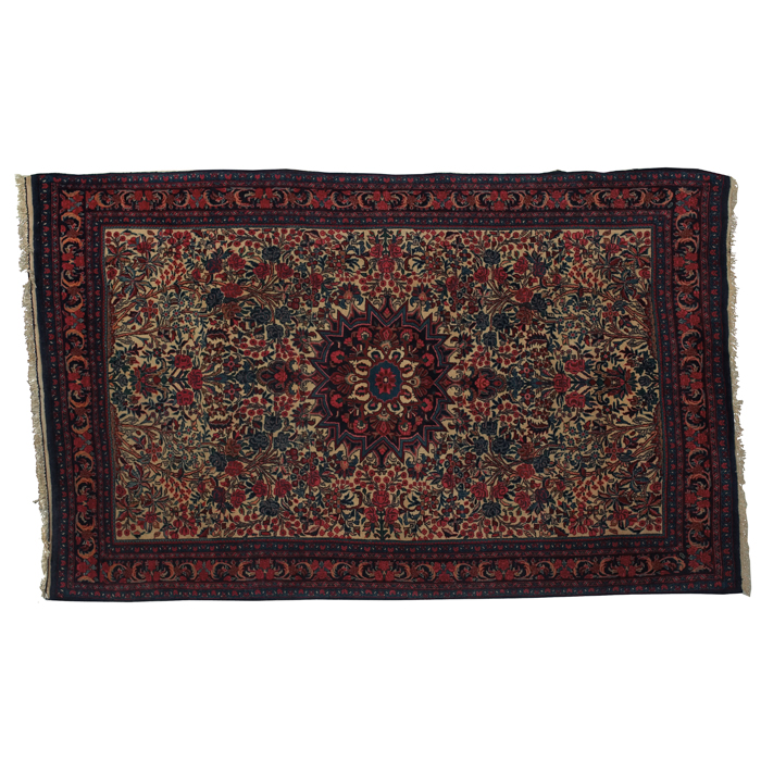 Appraisal: Persian Bidjar rug c floral design with a central medallion