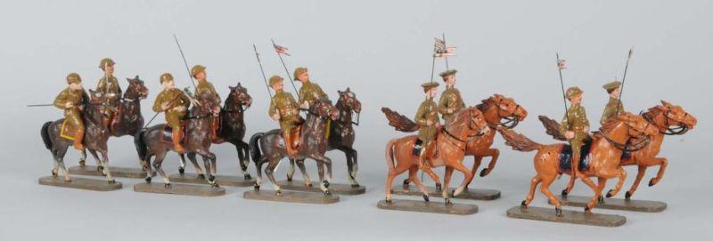 Appraisal: Lot of German Elastolin American Soldiers Description Horses and soldiers