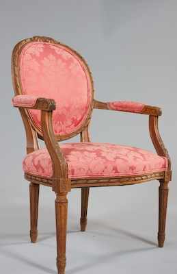 Appraisal: A French Louis XVI Style Arm Chair With a medium