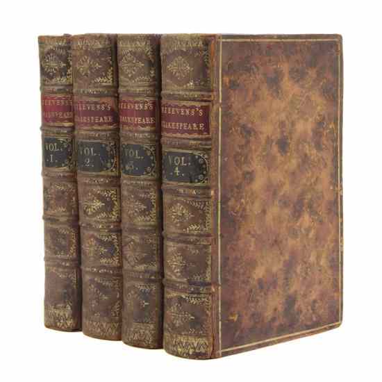 Appraisal: SHAKESPEARE WILLIAM STEEVENS GEORGE Twenty of the Plays London Printed