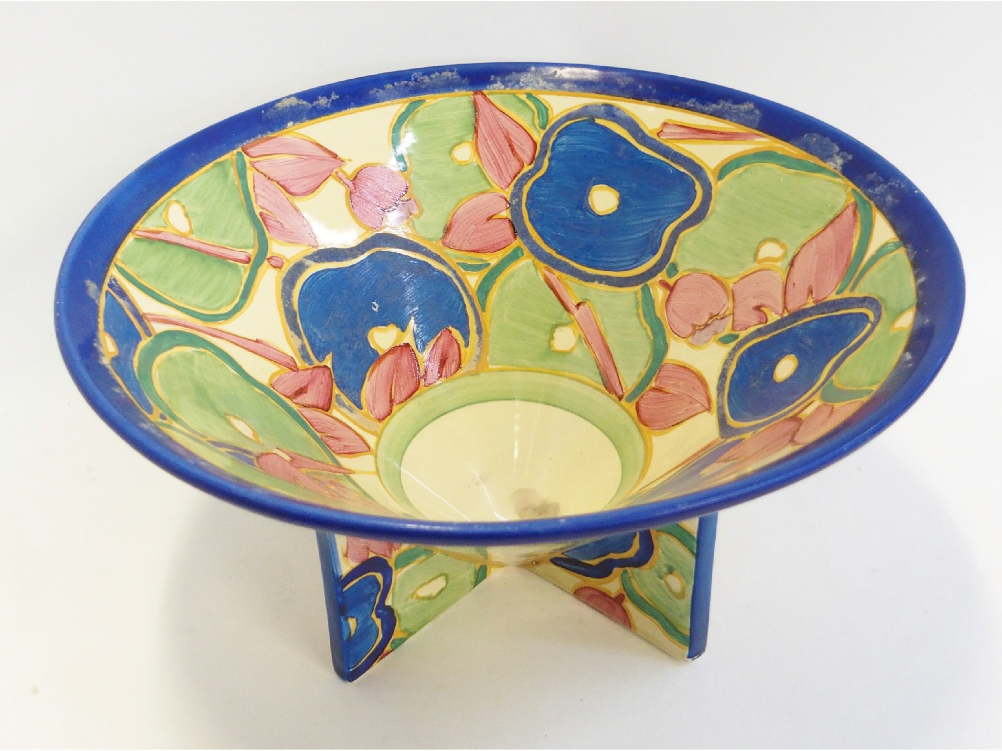 Appraisal: Clarice Cliff Bizarre conical bowl in 'Blue Chintz' pattern