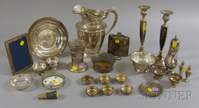 Appraisal: Group of Sterling and Silver Plated Serving Items including a