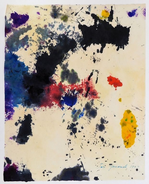 Appraisal: Taro Yamamoto Abstract Expressionist WC Painting California Connecticut New York