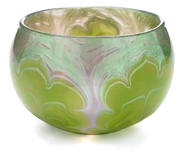 Appraisal: A Loetz Titania glass bowl circa height in cm diameter