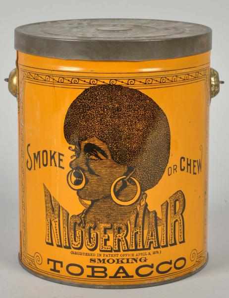 Appraisal: N Hair Tobacco Pail Clean and bright with good original