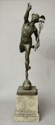 Appraisal: AFTER GIAMBOLOGNA BRONZE FIGURE OF MERCURY CASY BY J CHIURAZZI