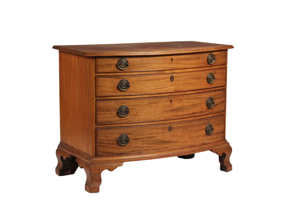 Appraisal: BOW FRONT CHEST - Chippendale Period Chest in Mahogany with