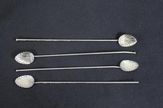 Appraisal: Marked Iced Tea Spoons Marked Iced Tea Spoons Stamped on