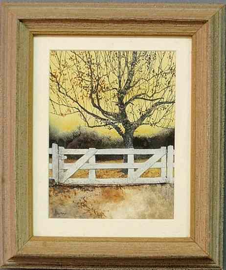 Appraisal: Sculthorpe Peter American - watercolor painting of tree and white