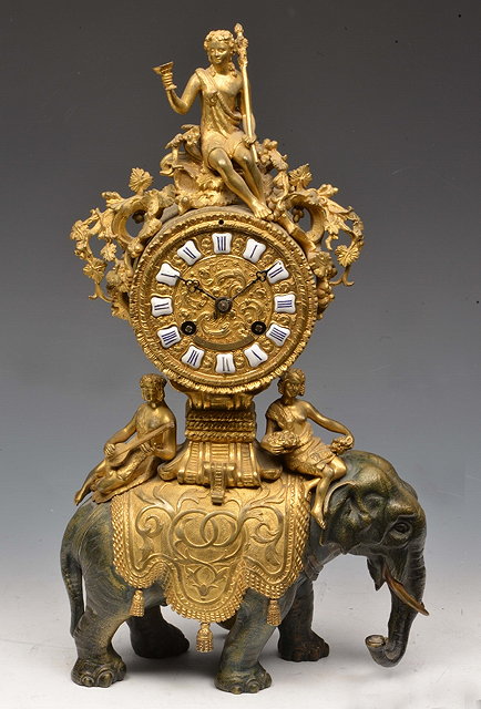 Appraisal: A TH CENTURY FRENCH GILT BRASS AND BRONZE MANTEL CLOCK