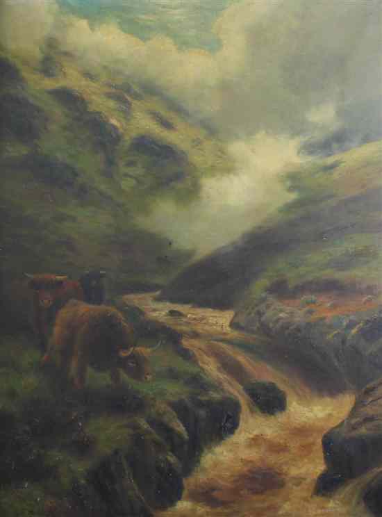 Appraisal: Douglas Cameron fl - oil on canvas 'Highland Rovers' signed