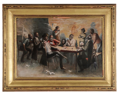 Appraisal: American School early th century The Poker Game unsigned oil