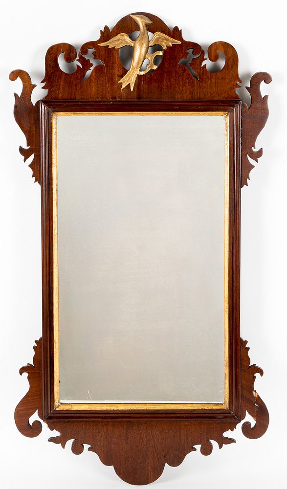 Appraisal: Chippendale mahogany mirror Chippendale mahogany mirror late th c h