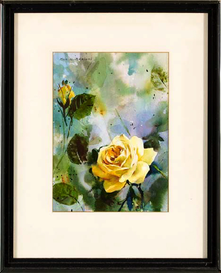 Appraisal: Mae H Bertoni American b Yellow Rose watercolor on paper