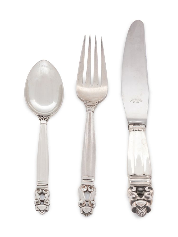 Appraisal: A Danish Silver Partial Flatware Service Georg Jensen Copenhagen th