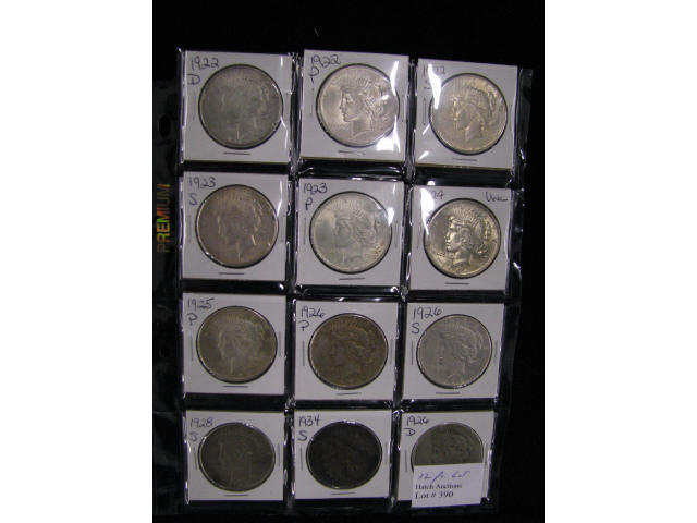 Appraisal: Peace Silver Dollars -D to -D mixed