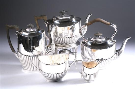 Appraisal: FIVE-PIECE EDWARD VII SILVER COFFEE AND TEA SERVICE W E