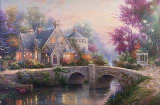 Appraisal: Thomas Kinkade Lamplight Manor Thomas Kinkade American - Lamplight Manor