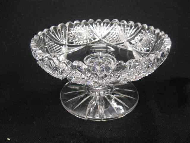 Appraisal: Cut Glass Pedestal Compote band of hobstars diamonds fans ''