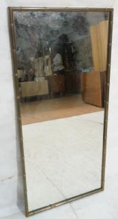 Appraisal: Faux Bamboo Bronze Frame Wall Mirror -- Dimensions H inches