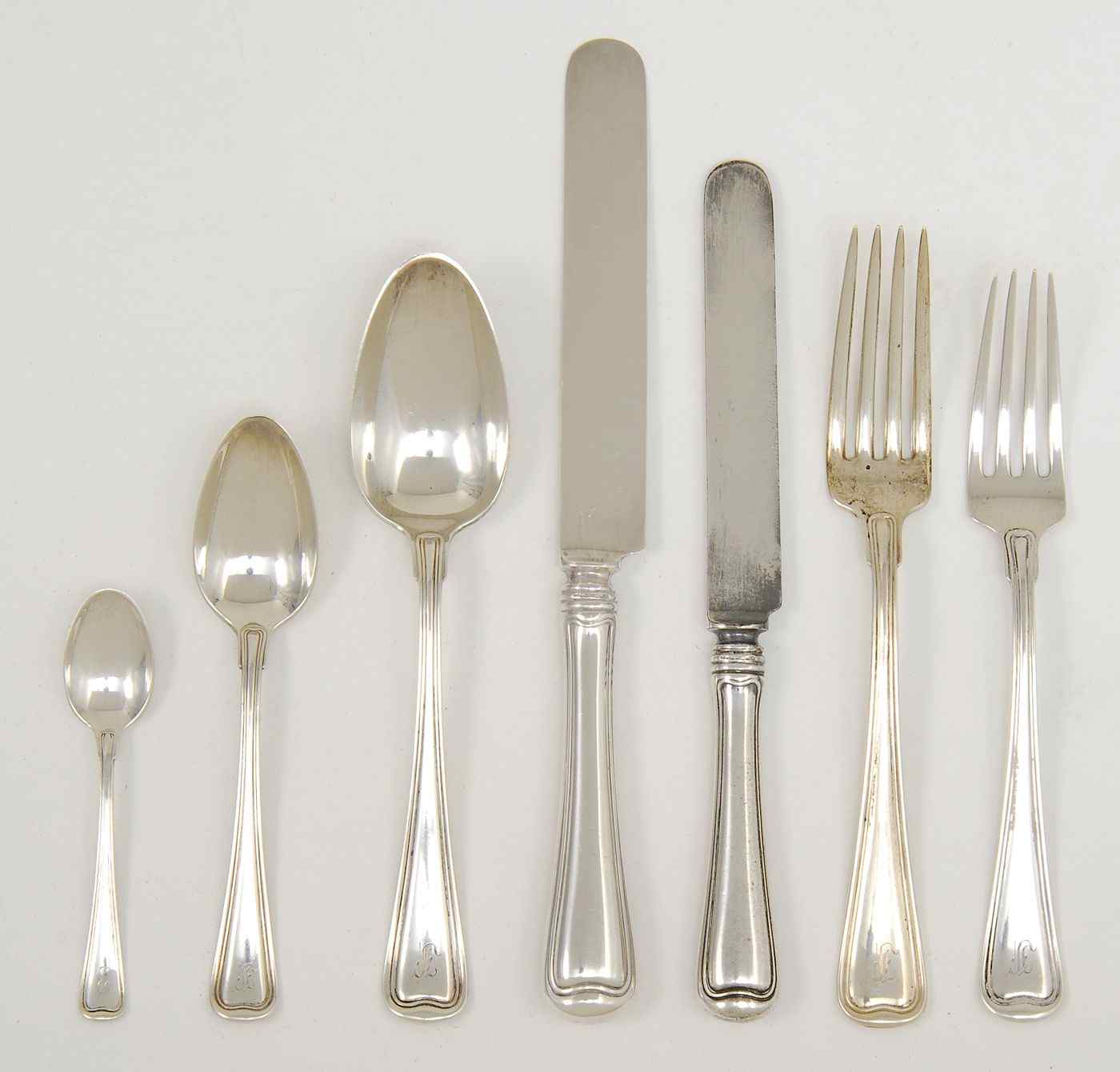 Appraisal: GORHAM STERLING SILVER PARTIAL FLATWARE SETIn the Old French'' pattern