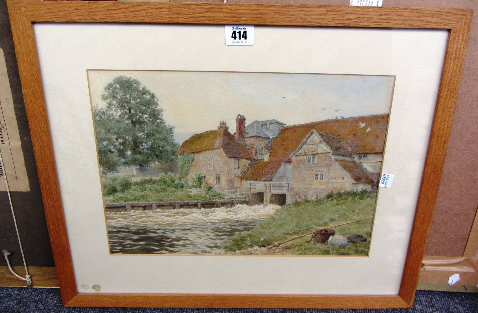 Appraisal: N B th century An old watermill watercolour cm x