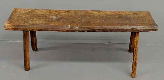 Appraisal: Primitive oak bench th c h x w x d