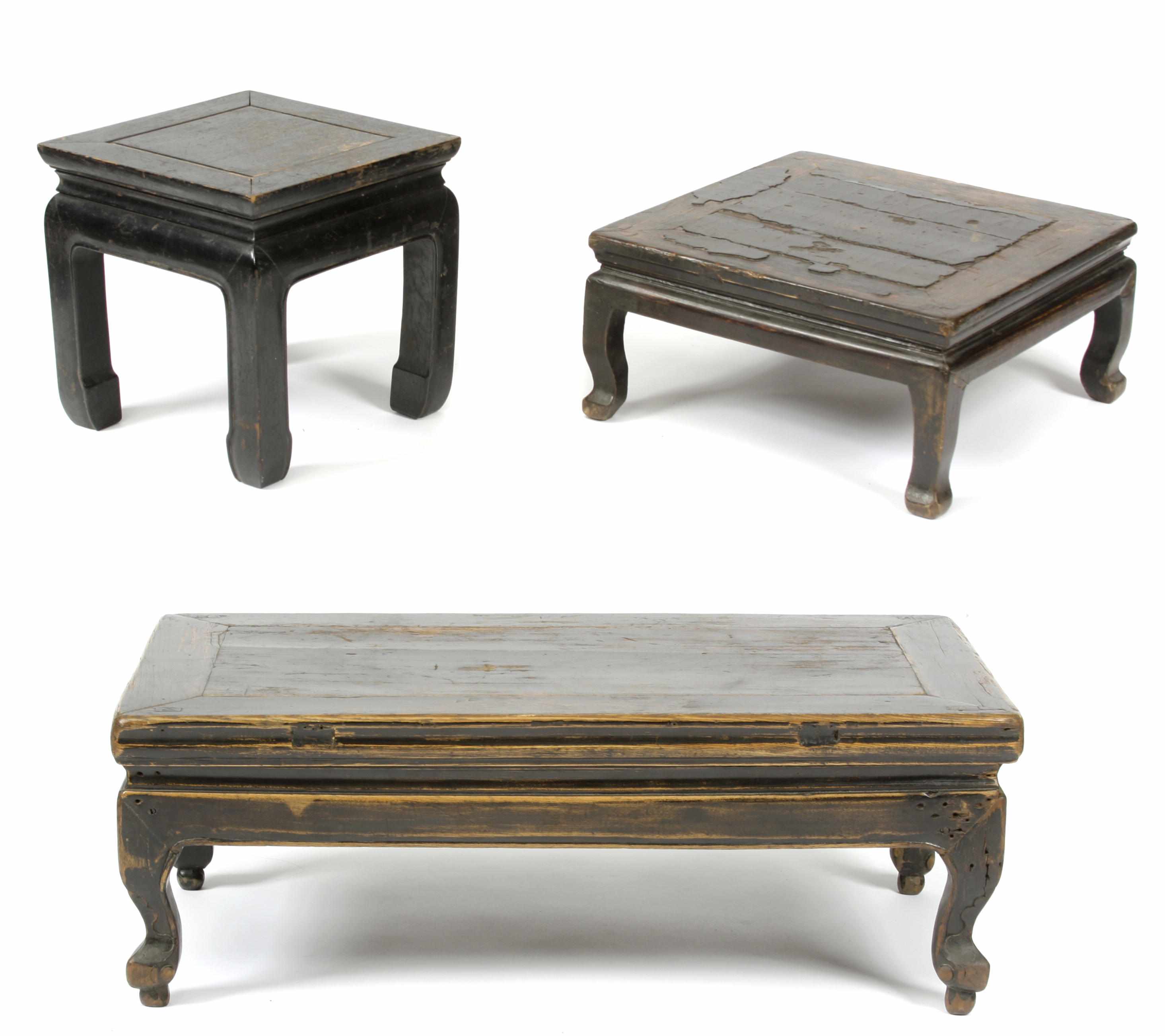 Appraisal: A group of eight Chinese mixed wood low occasional tables