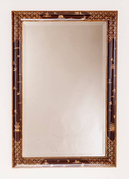 Appraisal: A pair of George III style chinoiserie mirrors Decorated with