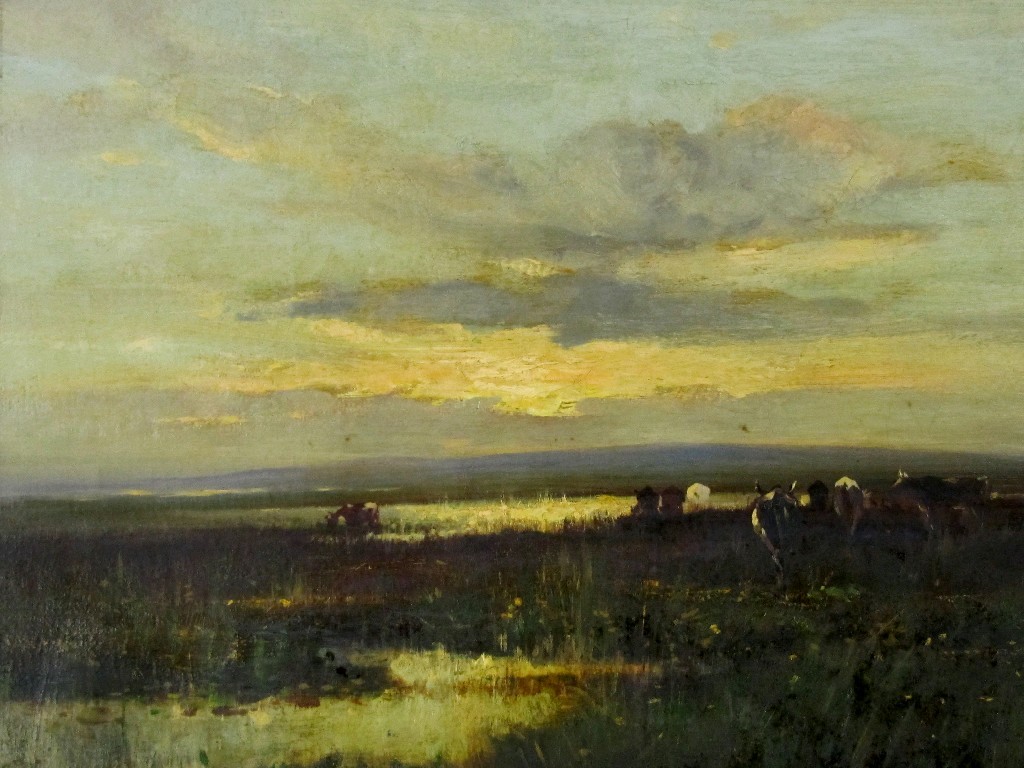 Appraisal: GEORGE NEIL fl - Oil on canvas 'Sunset - Gleniffer