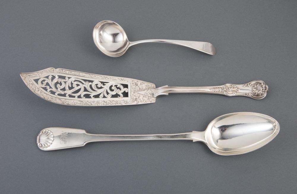 Appraisal: Group of English Sterling Silver Flatware Serving Pieces incl George